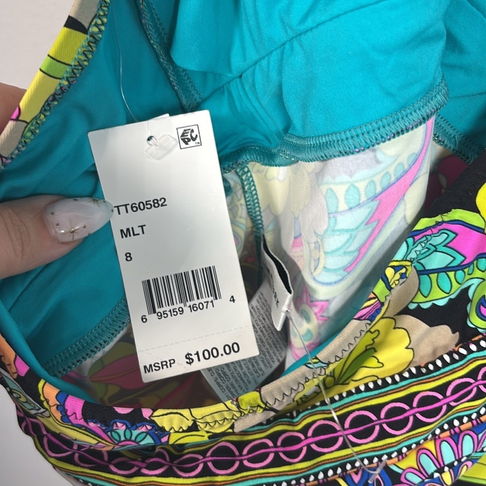 Trina Turk Multicolor Floral Halter Bikini Set Size 8 NWT - Picture 6 of 8